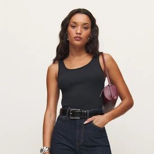 Reformation black, scoop, neck, tank top size medium